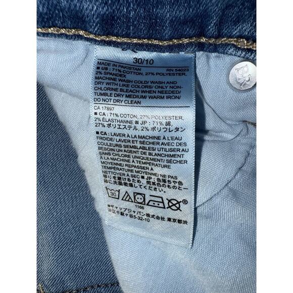 Banana Republic Jean Shorts Womens Size 30/10 Blue Denim Cuffed Mid Rise - Picture 4 of 5